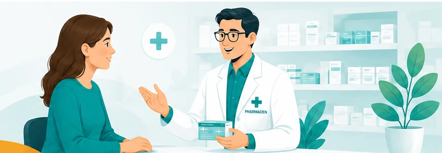 Entretien entre un pharmacien et une patiente